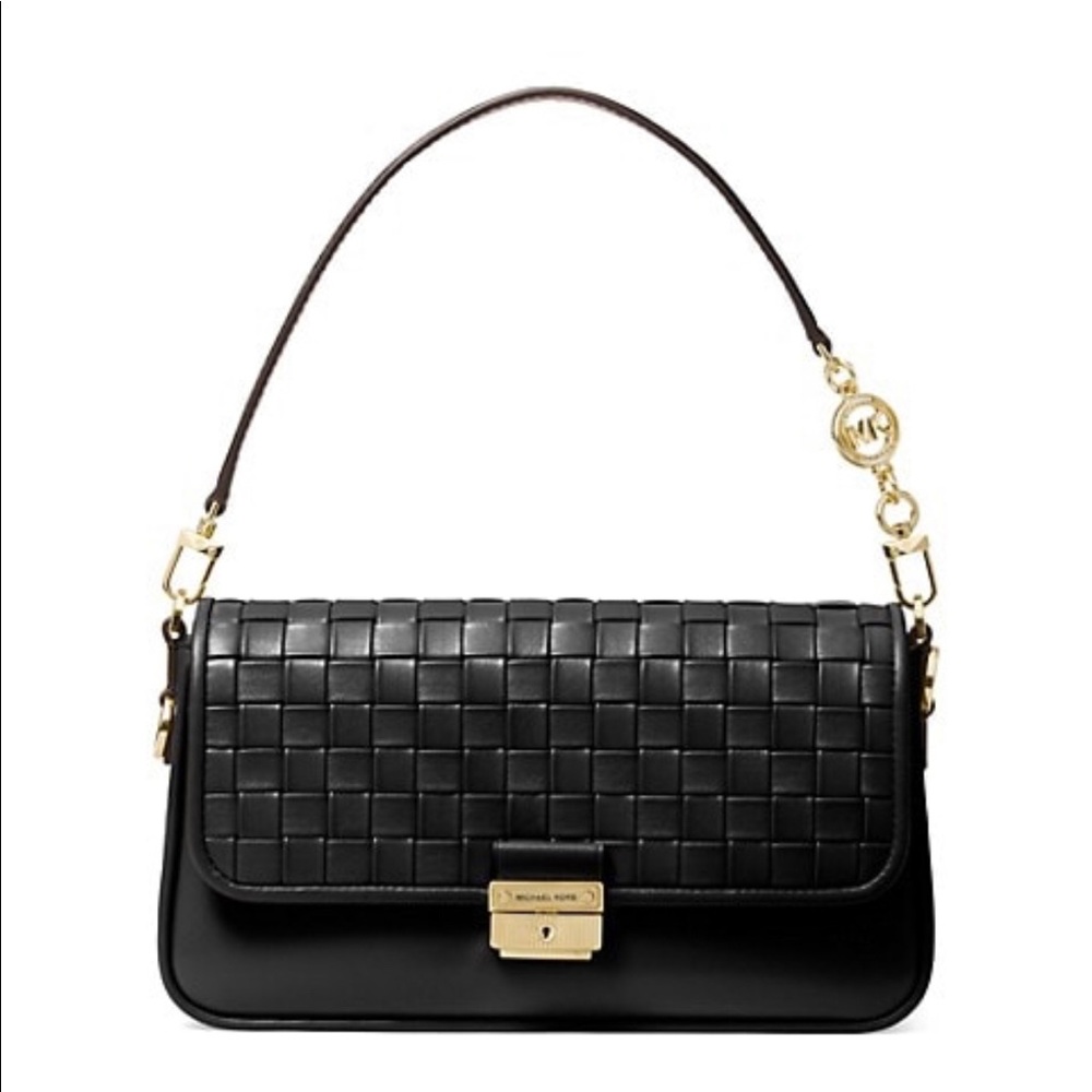🆕Michael Kors Bradshaw Woven Leather Convertible Shoulder Bag